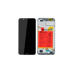 Γνήσια Οθόνη LCD και Μηχανισμός Αφής με Πλαίσιο και Μπαταρία για Huawei Y7 2018 02351USA Μαύρο (Service Pack)