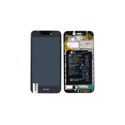 Γνήσια Οθόνη LCD και Μηχανισμός Αφής με Πλαίσιο και Μπαταρία για Huawei Honor 6A 02351KTW Μαύρο (Service Pack)