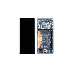 Γνήσια Οθόνη LCD και Μηχανισμός Αφής με Πλαίσιο και Μπαταρία για Huawei P30 Pro 02354NAP Aurora Blue (Service Pack)