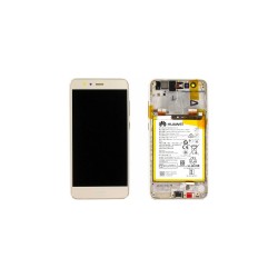 Γνήσια Οθόνη LCD και Μηχανισμός Αφής με Πλαίσιο και Μπαταρία για Huawei P10 Lite 02351FSN Χρυσό (Service Pack)