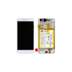 Γνήσια Οθόνη LCD και Μηχανισμός Αφής με Πλαίσιο και Μπαταρία για Huawei P10 Lite 02351FSC Λευκό (Service Pack)