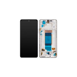 Γνήσια Οθόνη LCD και Μηχανισμός Αφής με Πλαίσιο για Xiaomi Poco F4 2022 56000KL11R00 Silver (Service Pack)