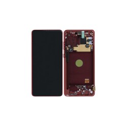 Γνήσια Οθόνη LCD και Μηχανισμός Αφής με Πλαίσιο για Samsung Galaxy Note 10 Lite N770F GH82-22055C Aura Red (Service Pack)