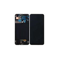 Γνήσια Οθόνη LCD και Μηχανισμός Αφής με Πλαίσιο για Samsung Galaxy A50 A505F GH82-19204A Μαύρο (Service Pack)