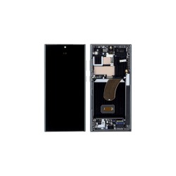 Γνήσια Οθόνη LCD Και Μηχανισμός Αφής Με Πλαίσιο για Samsung Galaxy S23 Ultra 5G 2023 S918 GH82-30466A Μαύρο (Service Pack)