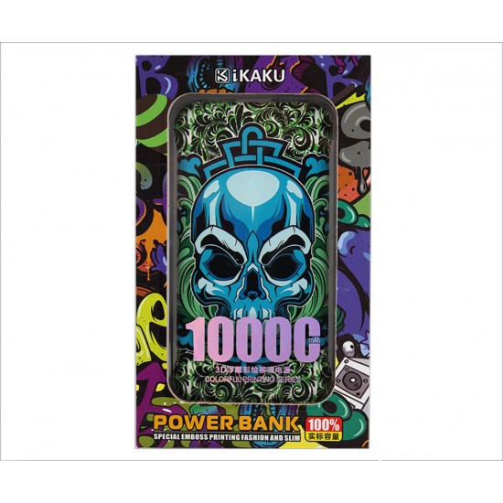 Κωδικός: PB003 Φόρτιση-Power Bank IKAKU 10000mah Skull