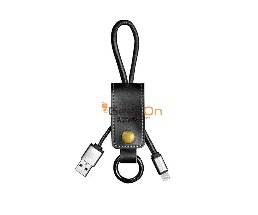 Καλώδιο-Μπρελόκ lightning Δερμάτινο Μαύρο Remax rc-034i