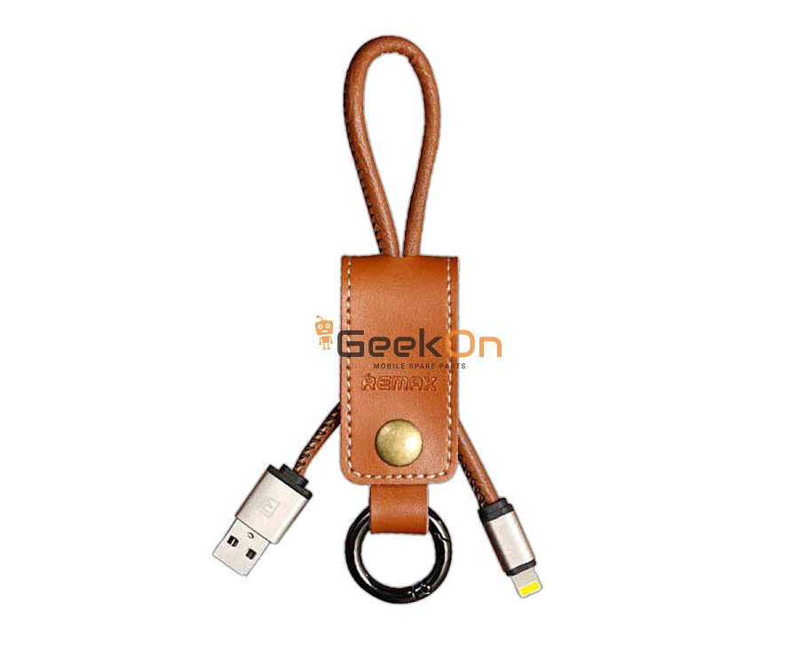 Καλώδιο-Μπρελόκ lightning Δερμάτινο Καφέ Remax rc-034i