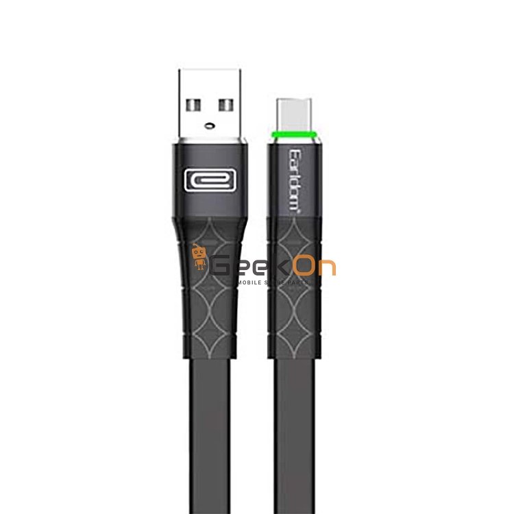 Καλώδιο Φόρτισης Earldom EC-081C USB to Type C (LED Light) 2m Μαύρο