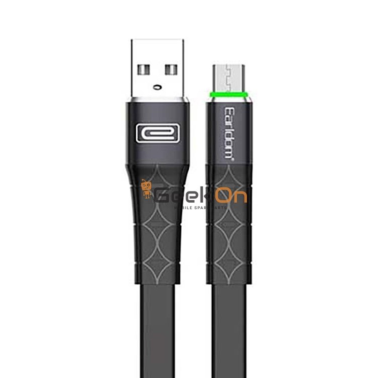 Καλώδιο Φόρτισης Earldom EC-081M Micro USB (LED Light) 2m Μαύρο