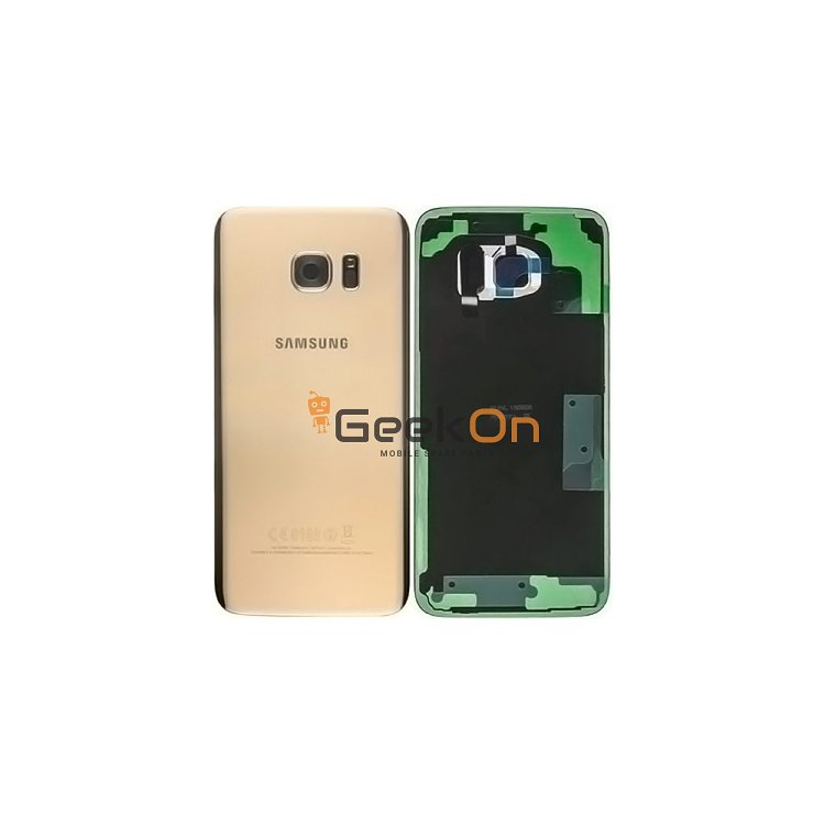 Γνήσιο Πίσω Καπάκι με Τζαμάκι Κάμερας για Samsung Galaxy S7 Edge G935F GH82-11346C Gold (Service Pack)