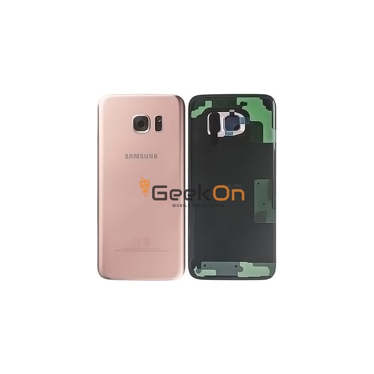 Γνήσιο Πίσω Καπάκι με Τζαμάκι Κάμερας για Samsung Galaxy S7 Edge G935F GH82-11346E Rose Gold (Service Pack)