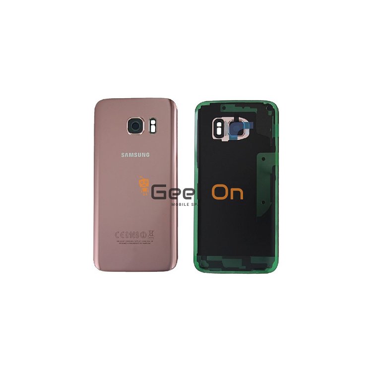 Γνήσιο Πίσω Καπάκι με Τζαμάκι Κάμερας για Samsung Galaxy S7 G930F GH82-11384E Rose Gold (Service Pack)