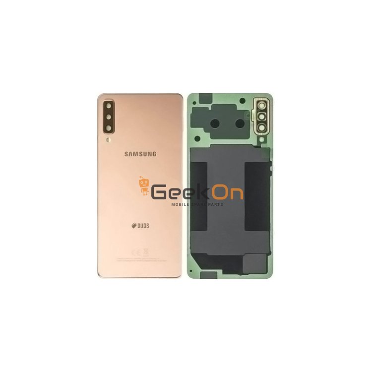 Γνήσιο Πίσω Καπάκι με Τζαμάκι Κάμερας για Samsung Galaxy A7 2018 A750F GH82-17833C Gold (Service Pack)