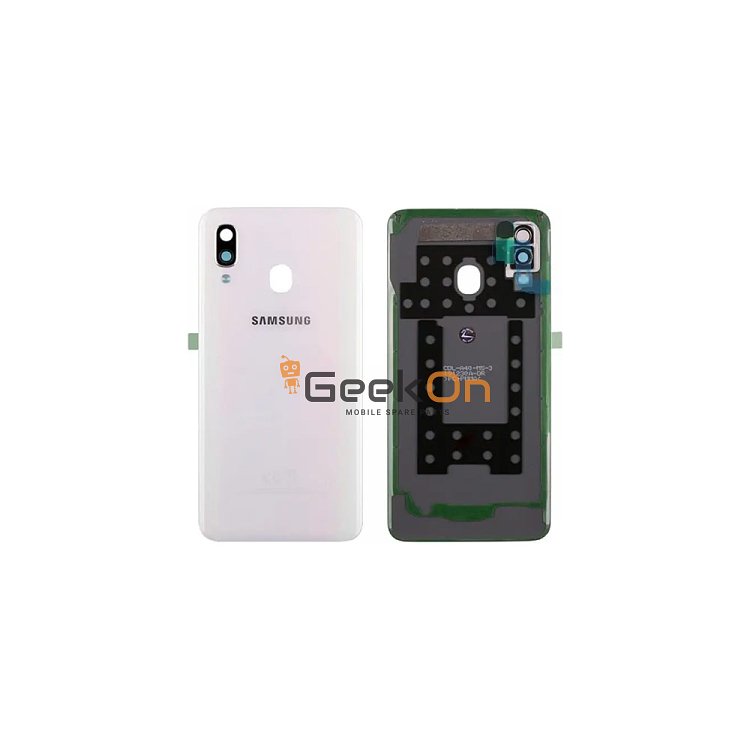 Γνήσιο Πίσω Καπάκι με Τζαμάκι Κάμερας για Samsung Galaxy A40 SM-A405 GH82-19406B White (Service Pack)