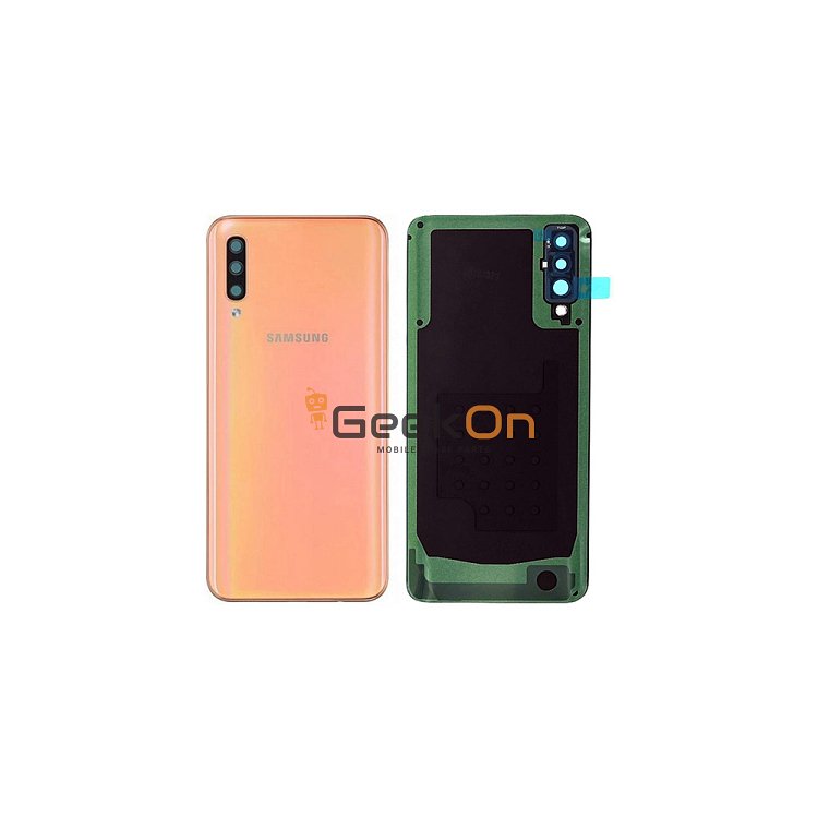 Γνήσιο Πίσω Καπάκι με Τζαμάκι Κάμερας για Samsung Galaxy A50 SM-A505 GH82-19229D Coral (Service Pack)
