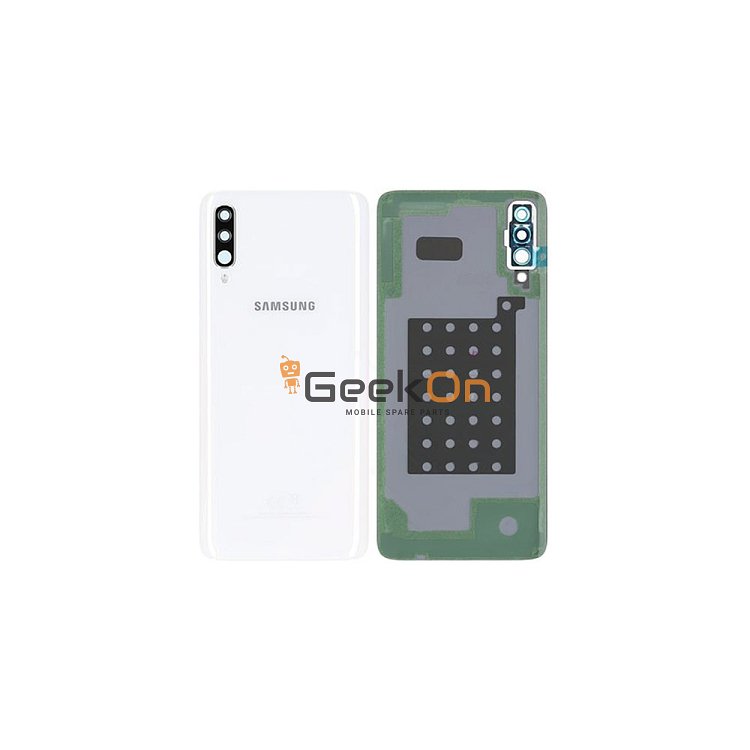 Γνήσιο Πίσω Καπάκι με Τζαμάκι Κάμερας για Samsung Galaxy A70 SM-A705F GH82-19467B White (Service Pack)