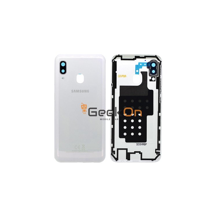 Γνήσιο Πίσω Καπάκι με Τζαμάκι Κάμερας για Samsung Galaxy A20e SM-A202F GH82-20125B White (Service Pack)