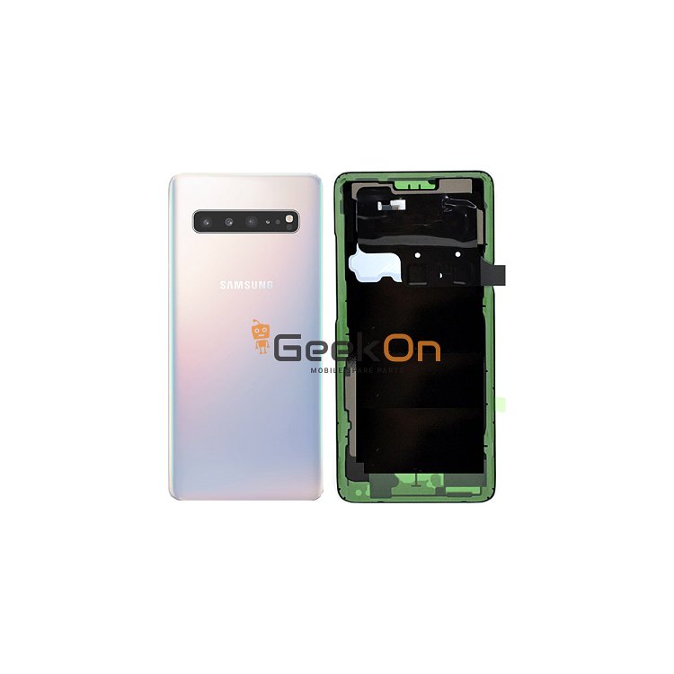 Γνήσιο Πίσω Καπάκι με Τζαμάκι Κάμερας για Samsung Galaxy S10 5G G977B GH82-19500A Crown Silver (Service Pack)