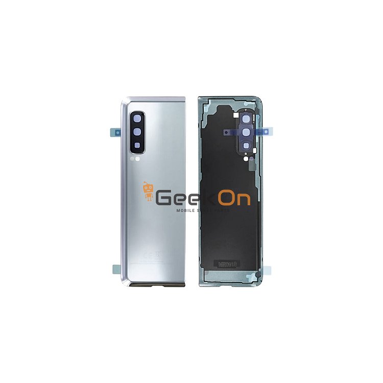 Γνήσιο Πίσω Καπάκι με Τζαμάκι Κάμερας για Samsung Galaxy Fold SM-F900F GH82-19587A Silver (Service Pack)