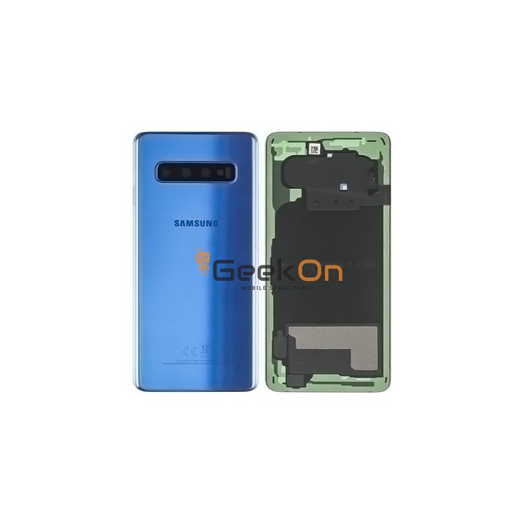 Γνήσιο Πίσω Καπάκι με Τζαμάκι Κάμερας για Samsung Galaxy S10 Duos G973F GH82-18381C Blue (Service Pack)