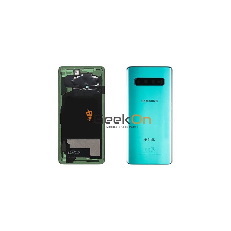 Γνήσιο Πίσω Καπάκι με Τζαμάκι Κάμερας για Samsung Galaxy S10 Duos G973F GH82-18381E Green (Service Pack)