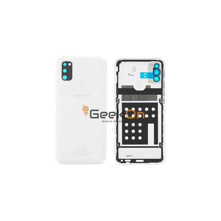 Γνήσιο Πίσω Καπάκι με Τζαμάκι Κάμερας για Samsung Galaxy M30s M307F GH82-20714C White (Service Pack)