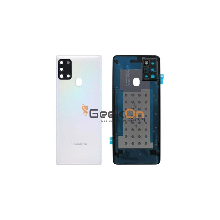 Γνήσιο Πίσω Καπάκι με Τζαμάκι Κάμερας για Samsung Galaxy A21s A217F GH82-22780B White (Service Pack)
