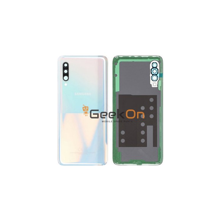 Γνήσιο Πίσω Καπάκι με Τζαμάκι Κάμερας για Samsung Galaxy A90 5G A908 GH82-20741B White (Service Pack)