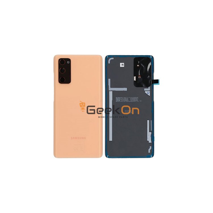 Γνήσιο Πίσω Καπάκι με Τζαμάκι Κάμερας για Samsung Galaxy S20 FE 4G G780 GH82-24263F Cloud Orange (Service Pack)
