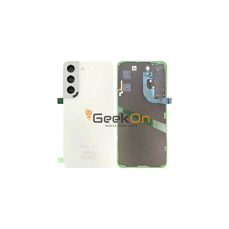 Γνήσιο Πίσω Καπάκι με Τζαμάκι Κάμερας για Samsung Galaxy S22 S901 GH82-27435B White (Service Pack)