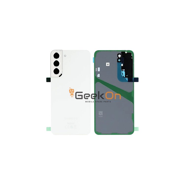 Γνήσιο Πίσω Καπάκι με Τζαμάκι Κάμερας για Samsung Galaxy S22 Plus 5G S906 GH82-27445B White (Service Pack)