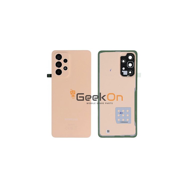 Γνήσιο Πίσω Καπάκι με Τζαμάκι Κάμερας για Samsung Galaxy A33 5G A336 GH82-28042D Peach (Service Pack)