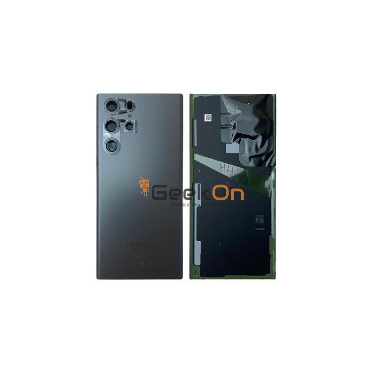 Γνήσιο Πίσω Καπάκι με Τζαμάκι Κάμερας για Samsung Galaxy S22 Ultra S908 GH82-27457E Graphite (Service Pack)