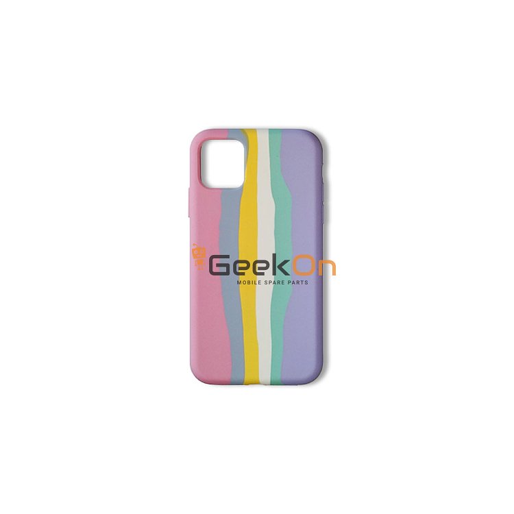 Θήκη Σιλικόνης Σκληρή για iPhone 11 Rainbow Pink