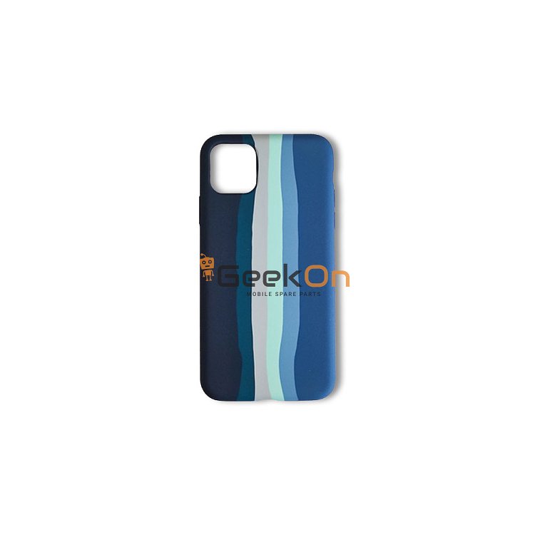 Θήκη Σιλικόνης Σκληρή για iPhone 11 Pro Max Rainbow Blue