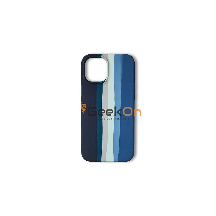 Θήκη Σιλικόνης Σκληρή για iPhone 12 Pro Max Rainbow Blue