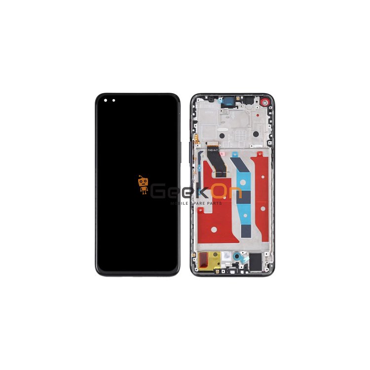 Συμβατή Οθόνη LCD και Μηχανισμός Αφής με Πλαίσιο για Huawei Honor 50 Lite Μαύρο