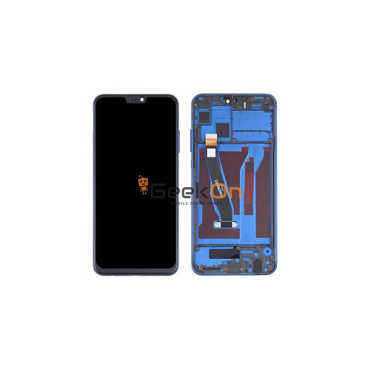 Συμβατή Οθόνη LCD και Μηχανισμός Αφής με Πλαίσιο για Huawei Honor 8X Μπλε