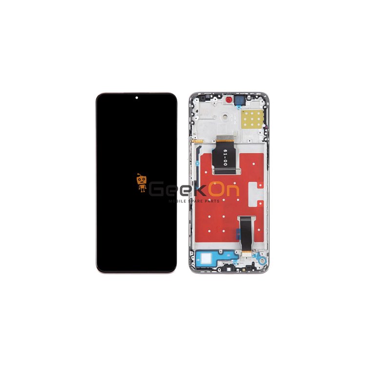 Συμβατή Οθόνη LCD και Μηχανισμός Αφής με Πλαίσιο για Huawei X8a 4G / Honor 90 Lite 5G Ασημί