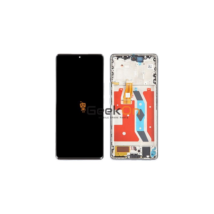 OLED Συμβατή Οθόνη LCD και Μηχανισμός Αφής με Πλαίσιο για Huawei Honor Magic5 Lite / X9a 5G Ασημί