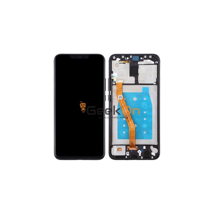 Συμβατή Οθόνη LCD και Μηχανισμός Αφής με Πλαίσιο για Huawei Mate 20 Lite Μαύρο