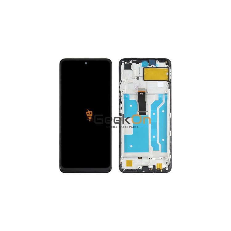 Συμβατή Οθόνη LCD και Μηχανισμός Αφής με Πλαίσιο για Huawei P Smart 2021 / Y7a / Honor 10X Lite Μαύρο