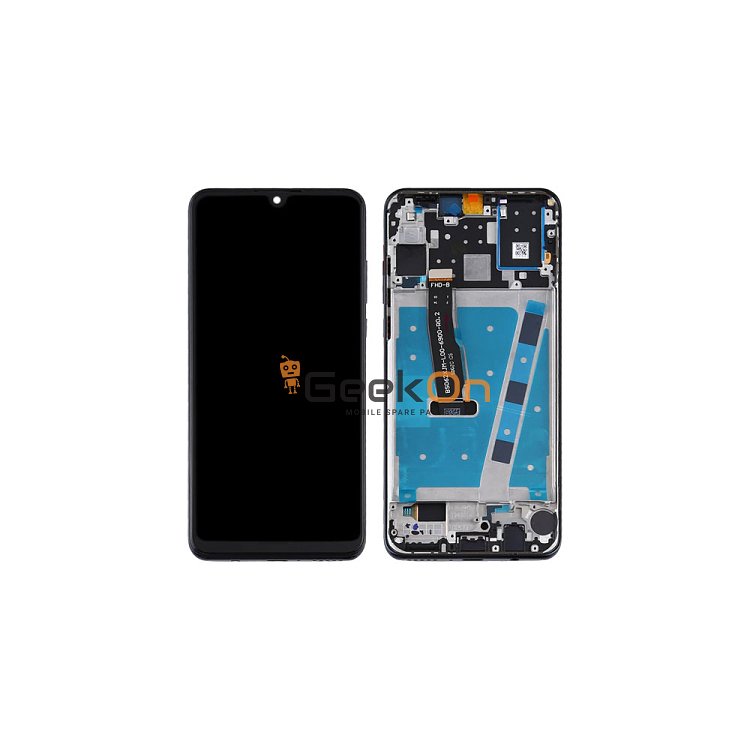 Συμβατή Οθόνη LCD και Μηχανισμός Αφής με Πλαίσιο για Huawei P30 Lite 2019 MAR-L01A / MAR-LX1A / MAR-L21A Black Midnight
