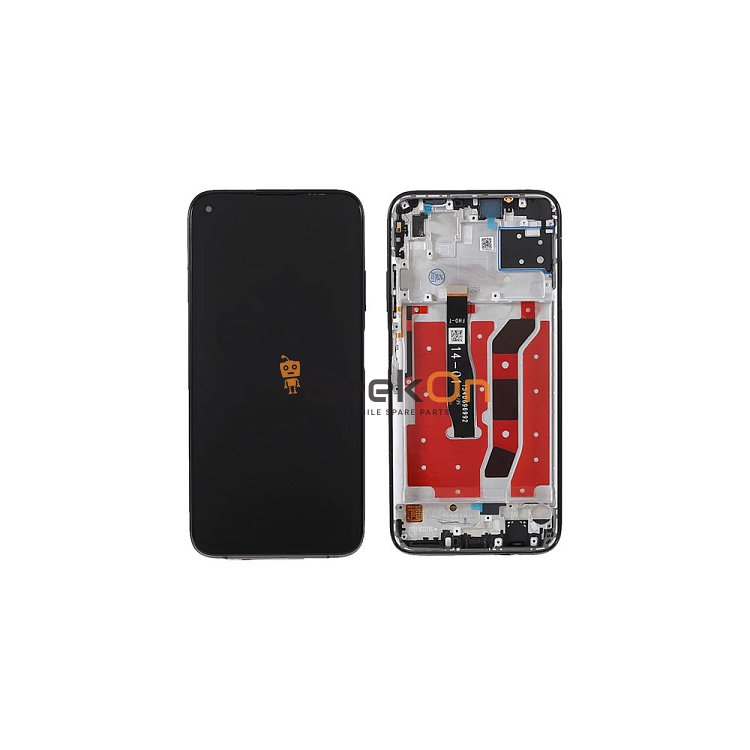 Συμβατή Οθόνη LCD και Μηχανισμός Αφής με Πλαίσιο για Huawei P40 Lite Black Midnight