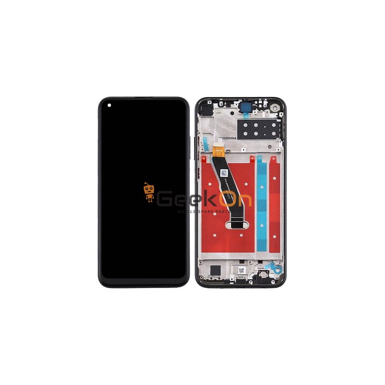 Συμβατή Οθόνη LCD και Μηχανισμός Αφής με Πλαίσιο για Huawei P40 Lite E Μαύρο