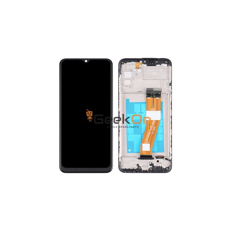 Συμβατή Οθόνη LCD και Μηχανισμός Αφής με Πλαίσιο για Samsung Galaxy A02s / F02s Non EU Version A025F / E025F Μαύρο