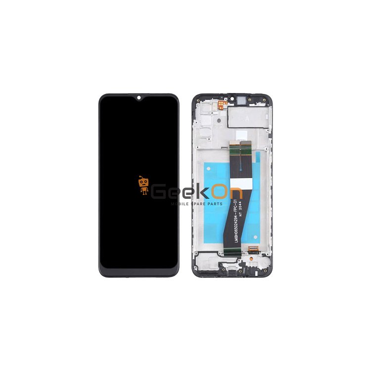 Συμβατή Οθόνη LCD και Μηχανισμός Αφής με Πλαίσιο για Samsung Galaxy A02s EU Version A025G Μαύρο