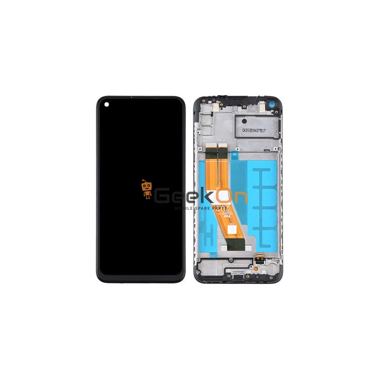 Συμβατή Οθόνη LCD και Μηχανισμός Αφής με Πλαίσιο για Samsung Galaxy A11 A115 Μαύρο