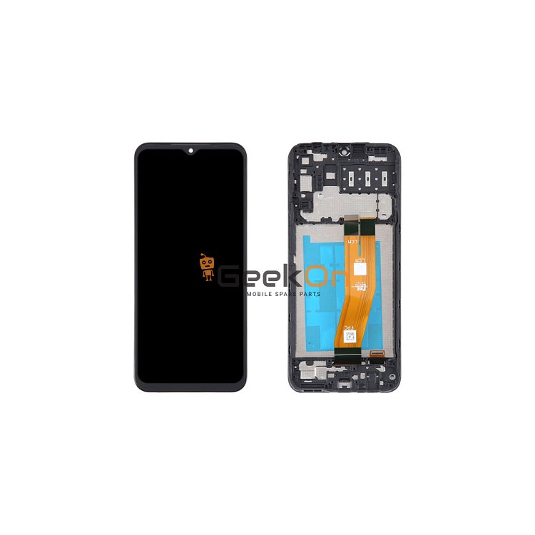 Συμβατή Οθόνη LCD και Μηχανισμός Αφής με Πλαίσιο για Samsung Galaxy A14 4G 2023 A145P / A145R Μαύρο
